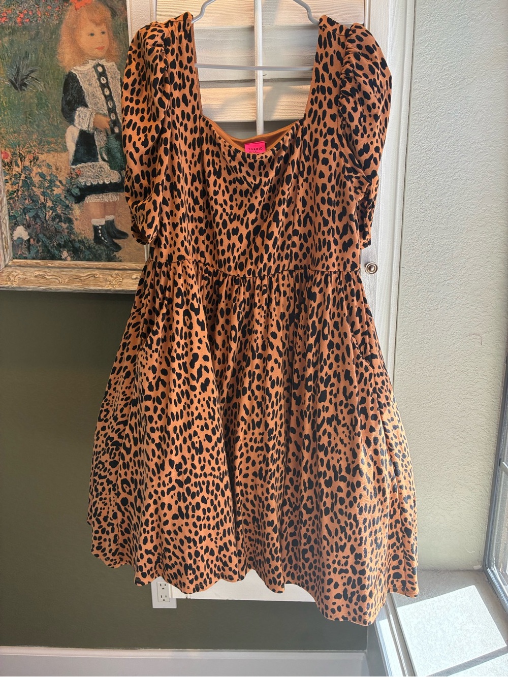 torrid by Betsy Johnson Tan & Black Leopard-Print Square Neck Midi Dress - Picture 8 of 16
